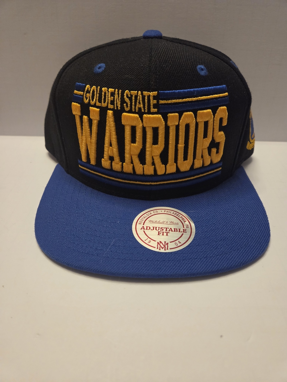 Mitchell & Ness Golden State Warriors Black and Blue Snapback Hat